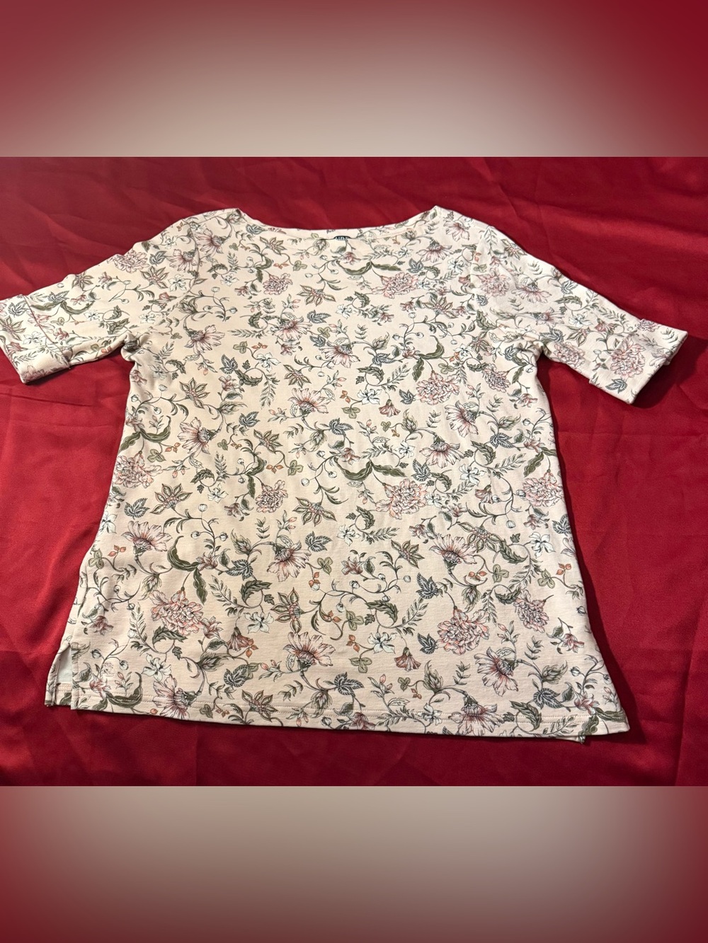 Lauren Ralph Lauren Cream Floral Short Sleeve Tee